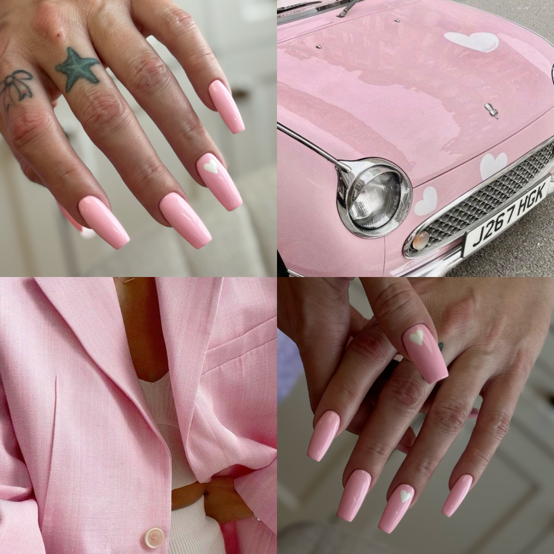 Pink manicure from the original Loona 017 colour story